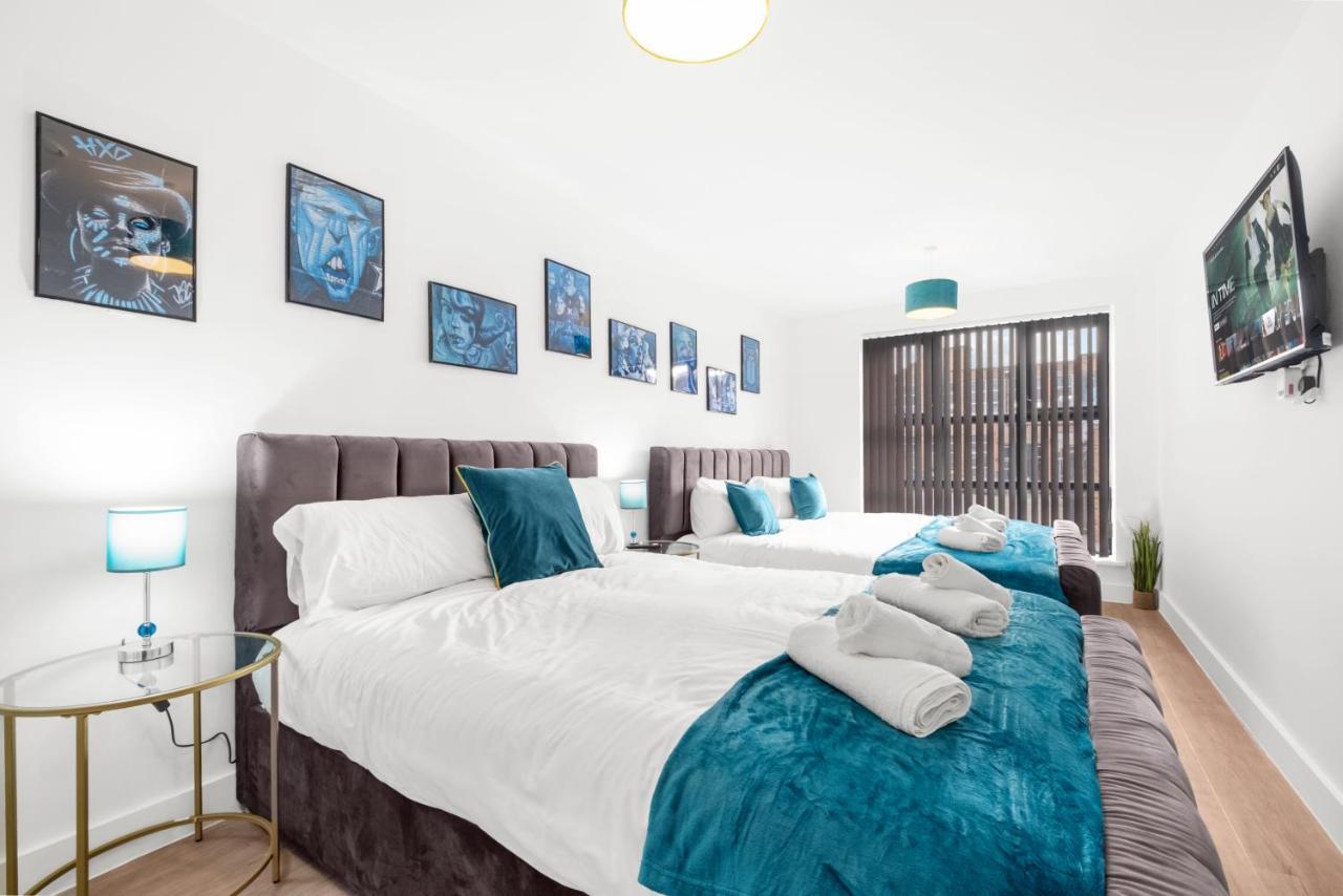 Ebra Stays - Choice Of 2 Or 3 Individual Beds - Luxury New Build Apartment ✪ City Centre, Digbeth ✓ Smart Tv'S & Large Corner Sofa - Birmingam Exterior foto